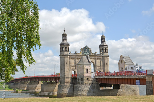 View of Queen Louise Bridge summer afternoon. Sovetsk, Kaliningrad region