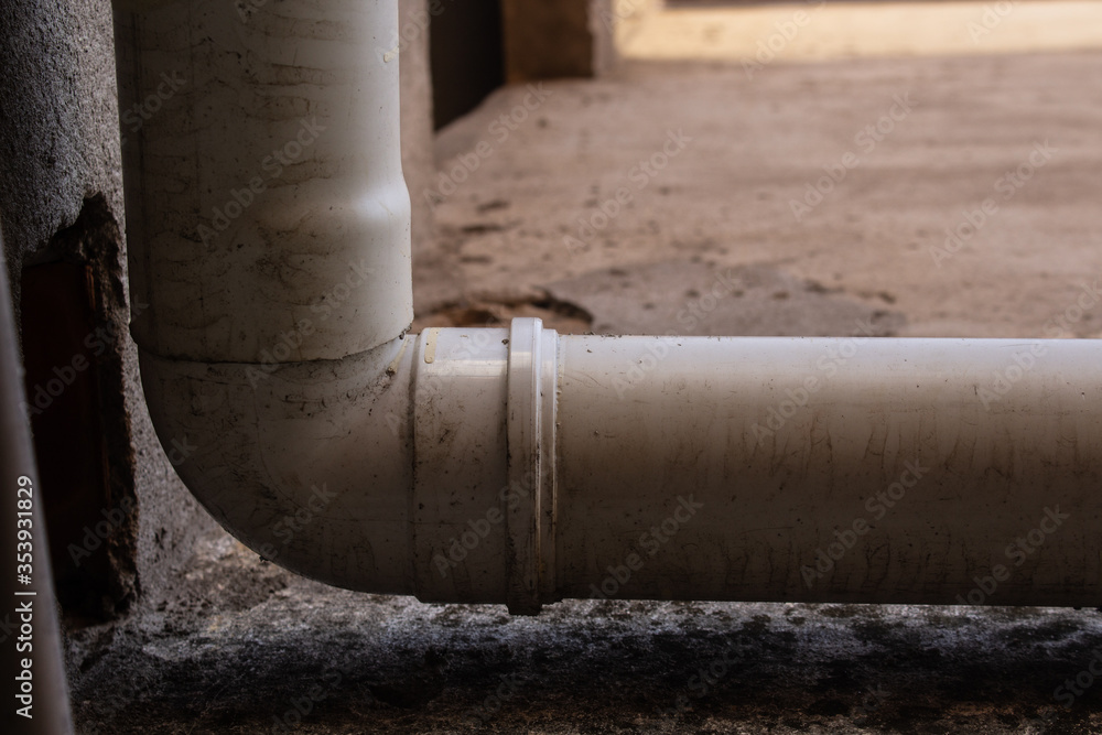 connection of a pipe with water connection of a pipe with water