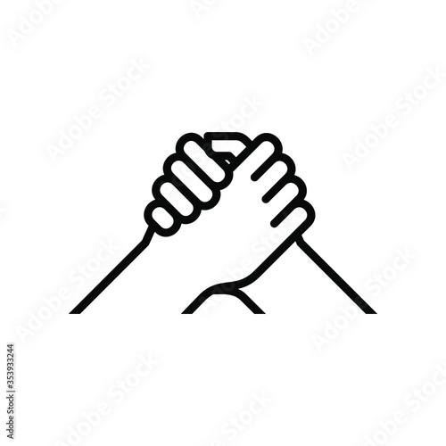 brotherhood handshake vector line icon. Simple element illustration.