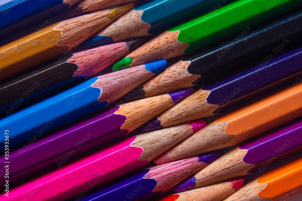 Color pencils arranged in a creative way. Student art supplies. Color pencils arranged in a creative way. Student art supplies.