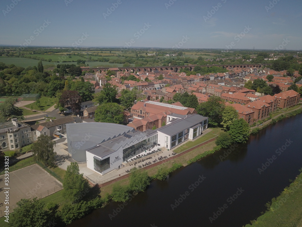 Drone photo of the North Yorkshire Town Of Yarm
