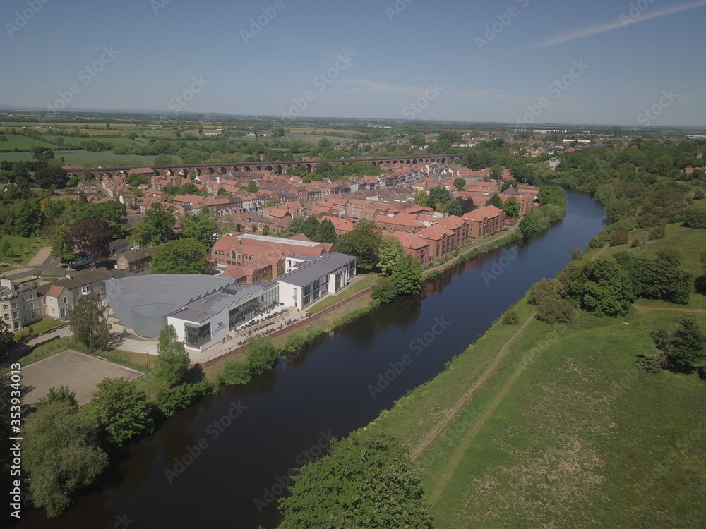 Drone photo of the Yorkshire Market Town of Yarm, North Yorkshire