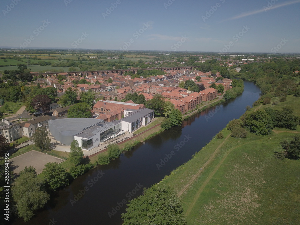 Drone photo of the North Yorkshire Town Of Yarm
