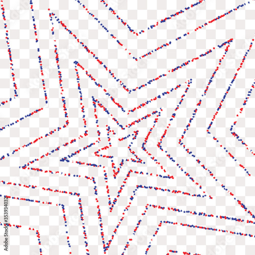 USA 11th of November 4th of July Independence Veteran s President s Labor Memorial Day Texture. US Election Border. American Blue, Red, White Falling Stars. eps 10
