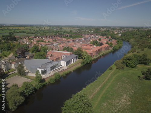 Drone photo of the North Yorkshire Town Of Yarm 