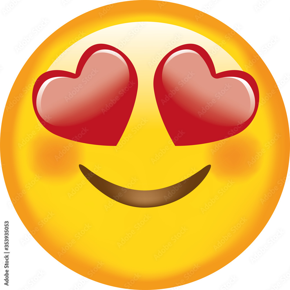 Face. Happy. Emoji. Cute emoticon isolated on white background. Hearth emoji. Face. Happy. Emoji. Cute emoticon isolated on white background. Hearth emoji.