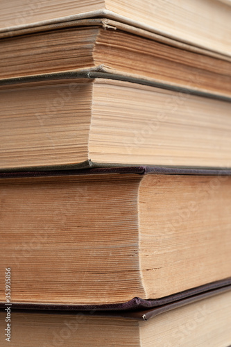  yellowed pages of an old book close-up
