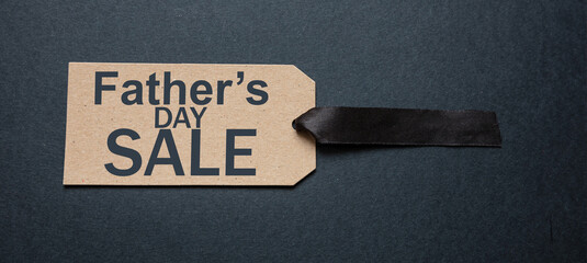 Fathers day SALE text on price tag, special offer promotion