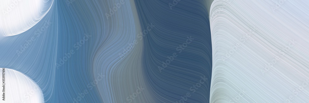 abstract artistic header with teal blue, light gray and pastel blue colors. fluid curved lines with dynamic flowing waves and curves for poster or canvas
