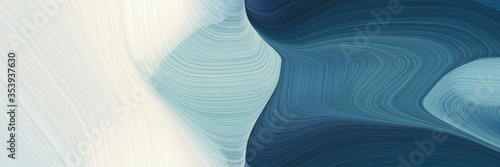 abstract decorative horizontal header with dark slate gray, light gray and cadet blue colors. fluid curved flowing waves and curves for poster or canvas