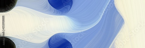 abstract surreal header with light gray, midnight blue and corn flower blue colors. fluid curved lines with dynamic flowing waves and curves for poster or canvas