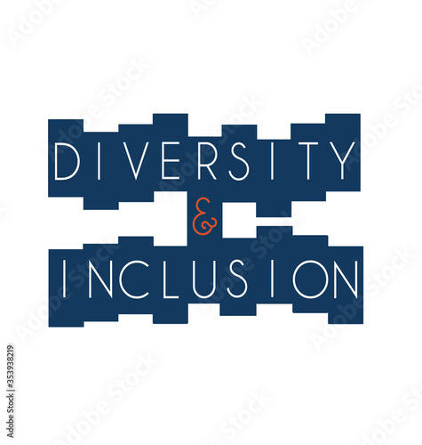 Diversity and Inclusion on navy blocks