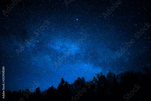 Starry night sky with stars
