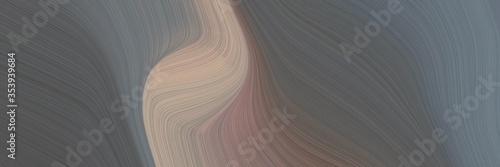 abstract surreal horizontal header with dim gray, rosy brown and gray gray colors. fluid curved flowing waves and curves for poster or canvas