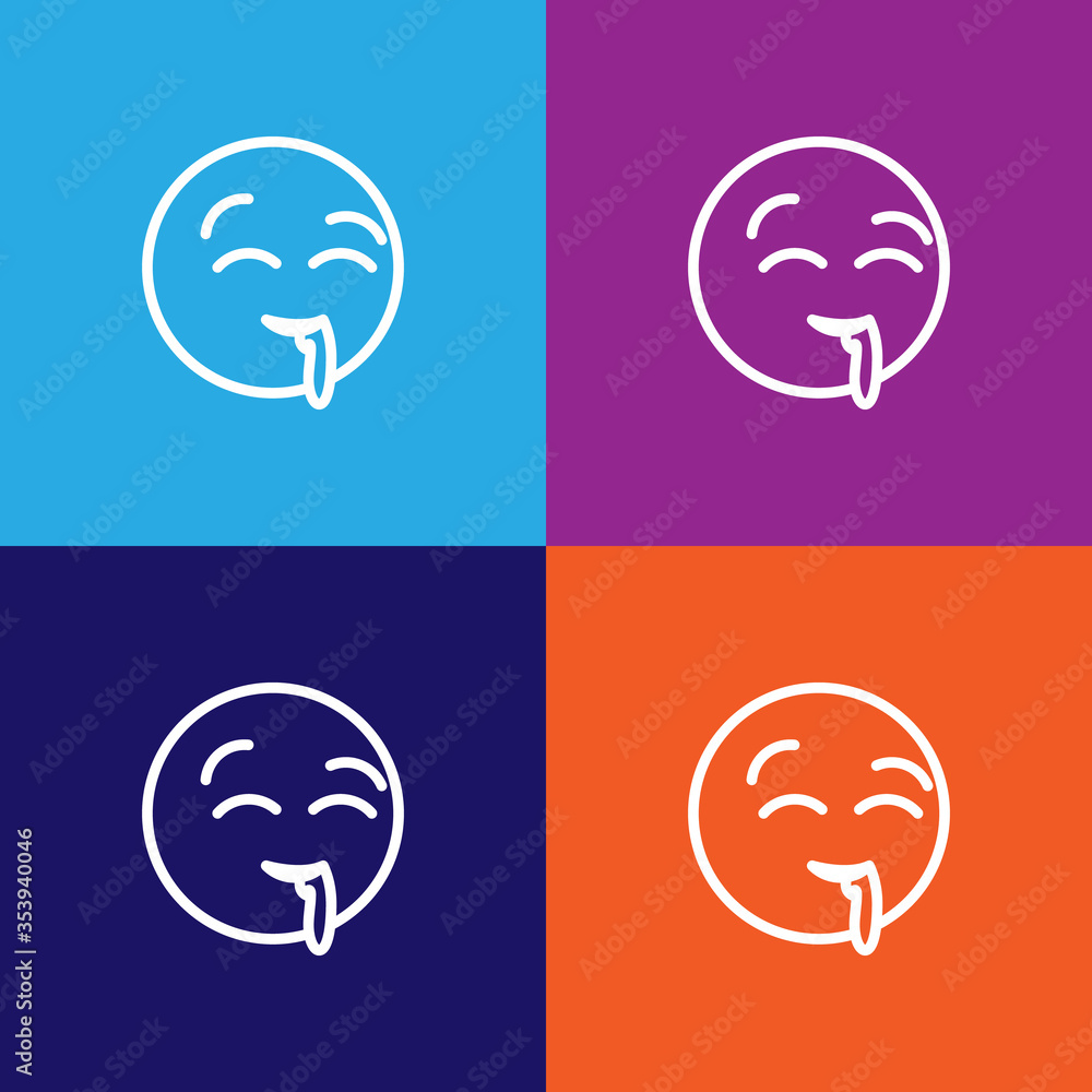 Dribble emoji outline icon. Signs and symbols can be used for web, logo