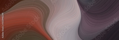 abstract dynamic horizontal header with old mauve, dark gray and rosy brown colors. fluid curved flowing waves and curves for poster or canvas