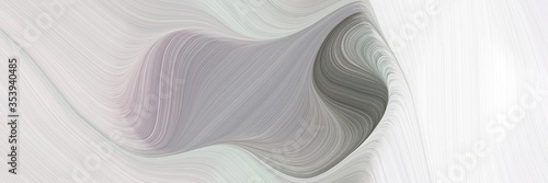 abstract surreal designed horizontal header with light gray, dim gray and dark gray colors. fluid curved flowing waves and curves for poster or canvas