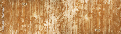 Brown white painted rustic grunge abstract wooden wall texture - Wood Background Panorama banner long