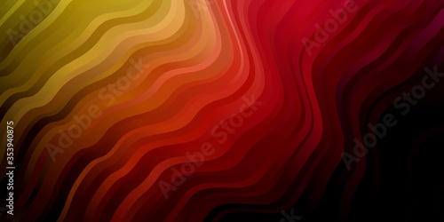 Fototapeta Naklejka Na Ścianę i Meble -  Dark Pink, Yellow vector template with curved lines. Colorful illustration in circular style with lines. Design for your business promotion.