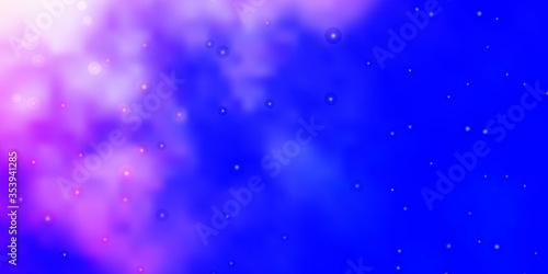 Light Pink, Blue vector background with colorful stars. Modern geometric abstract illustration with stars. Theme for cell phones.