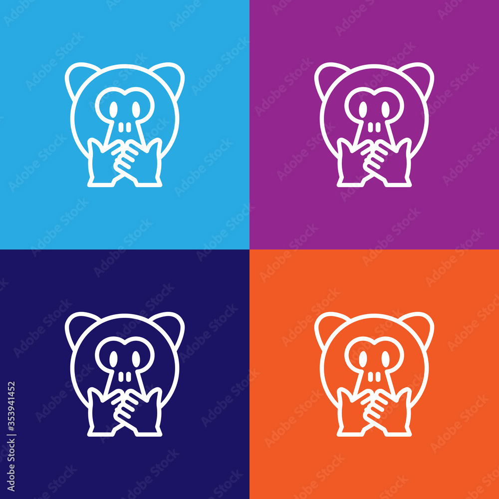 Monkey did not speak outline icon. Signs and symbols can be used for web, logo, mobile app, UI, UX Monkey did not speak outline icon. Signs and symbols can be used for web, logo, mobile app, UI, UX