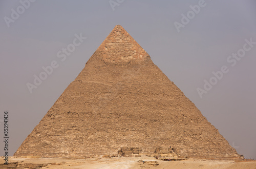 The massive Pyramid of Khafre at Giza complex