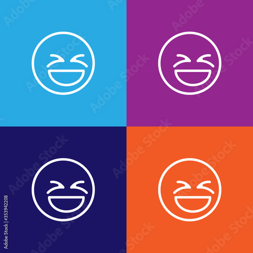 Laughing emoji outline icon. Signs and symbols can be used for web, logo, mobile app, UI, UX