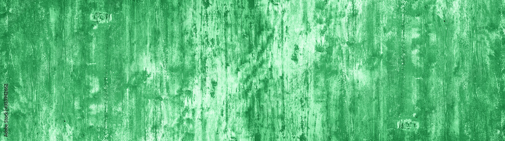 Green white painted rustic grunge abstract wooden wall texture - Wood Background Panorama banner long