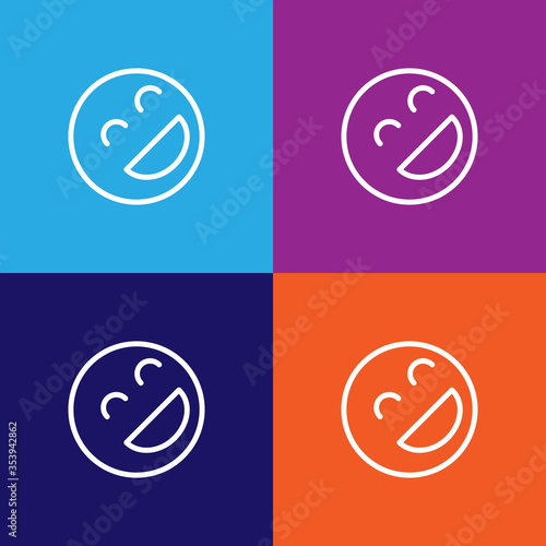 Laughing emoji outline icon. Signs and symbols can be used for web, logo, mobile app, UI, UX