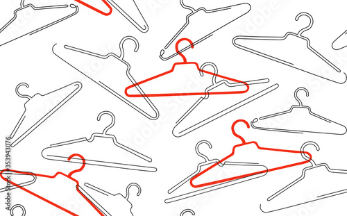 Seamless Pattern with Clothes Hangers. Vector background.