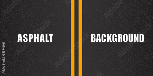 Road asphalt background with separation lines. Grainy texture. Road granular asphalt top view template - stock vector