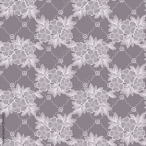 seamless grey lace floral background