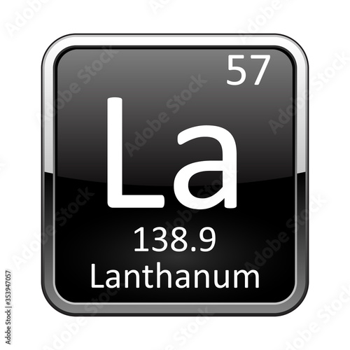 The periodic table element Lanthanum. Vector illustration
