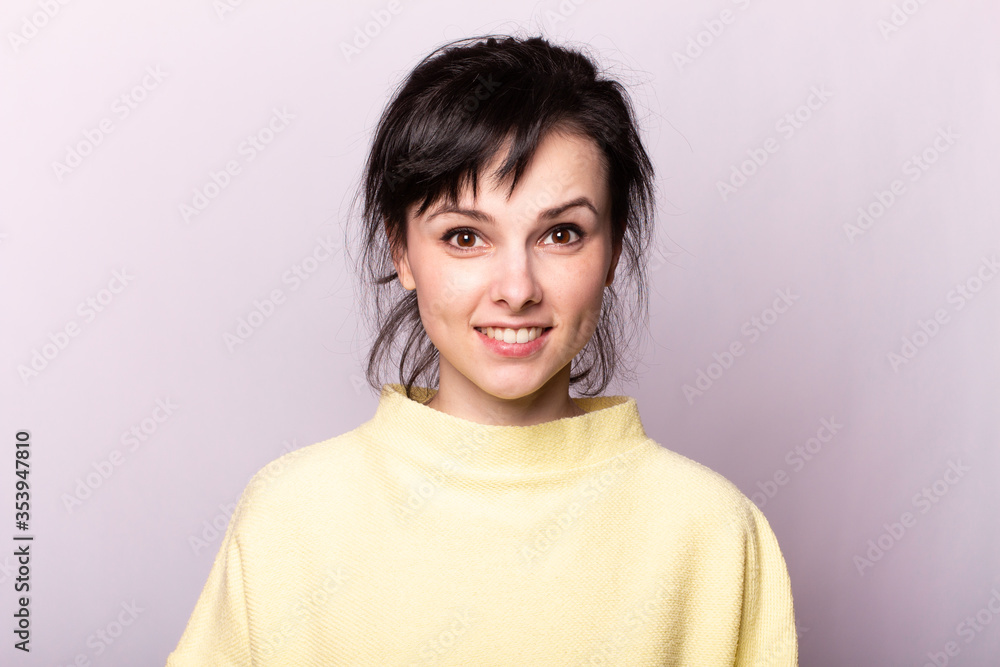 beautiful girl in a yellow sweater beautiful girl in a yellow sweater