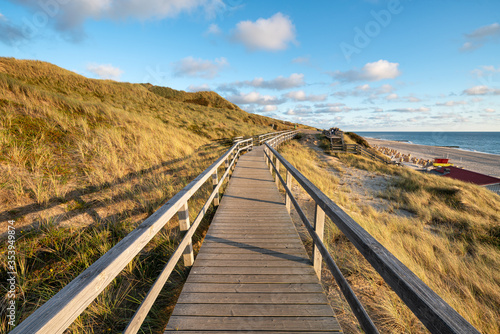 Boardwalk along the beach on Sylt, Mecklenburg-Vorpommern, Germany