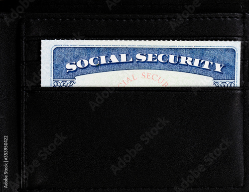 United States Social Security card inside of wallet photo