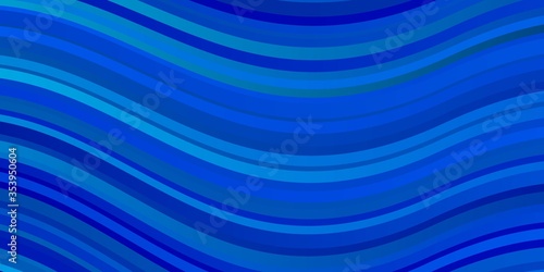 Light BLUE vector pattern with curves. Colorful illustration, which consists of curves. Best design for your ad, poster, banner.