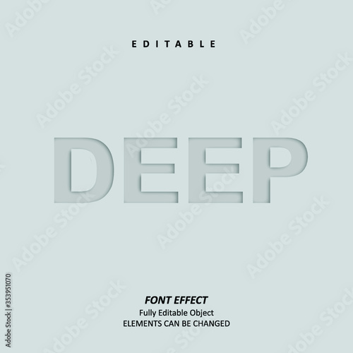 Paper Deep Shadow White Smooth Title Text Effect Editable Premium Vector