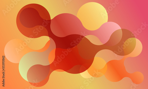 Abstract connected circles vector banner background.