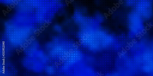 Dark BLUE vector layout with circle shapes. Abstract decorative design in gradient style with bubbles. Design for posters, banners.