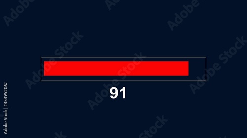 4K video of Loading, Transfer, Progress Bar. Download 0-100% animation futuristic science concept