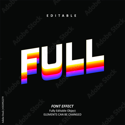 Rainbow Text Effect Editable Premium Vector