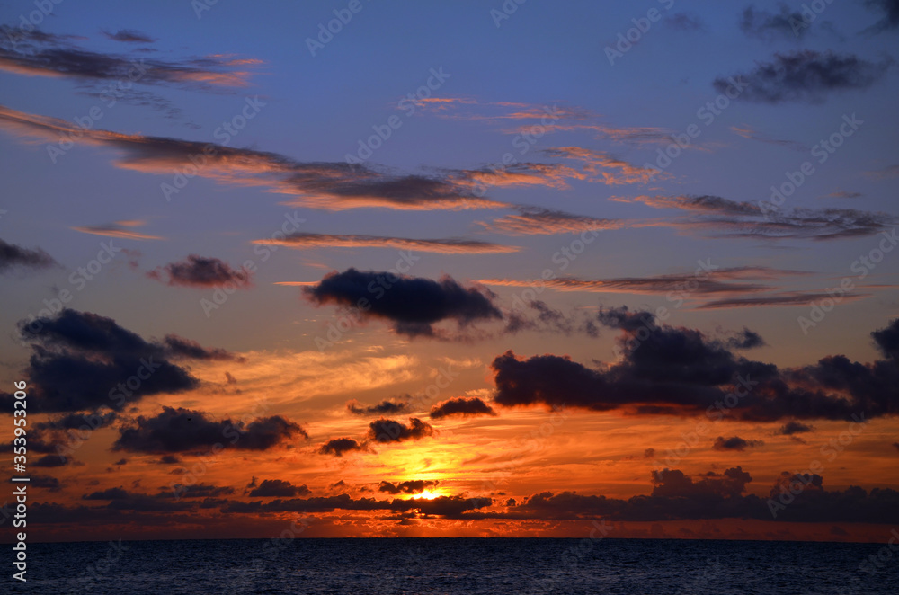 beautiful image of sunset on the background of the sea