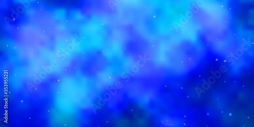 Light BLUE vector layout with bright stars. Blur decorative design in simple style with stars. Theme for cell phones.