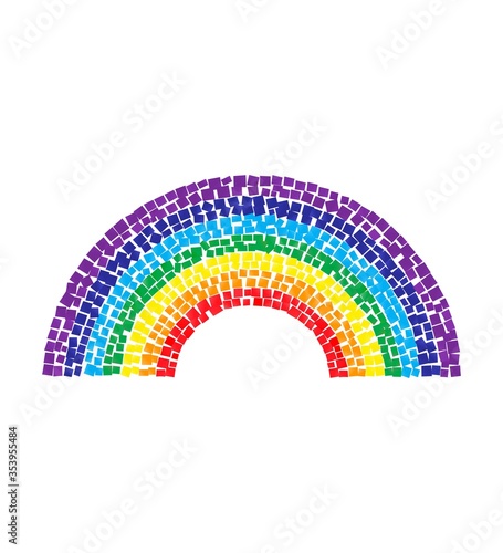 Paper Rainbow Mosaic . 
Simple Rainbow Craft 