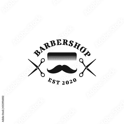 Barbershop icon logo vector illustration