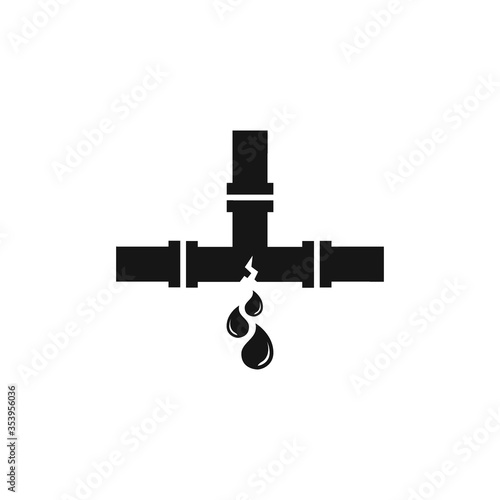 Water pipe leakage icon vector illustration