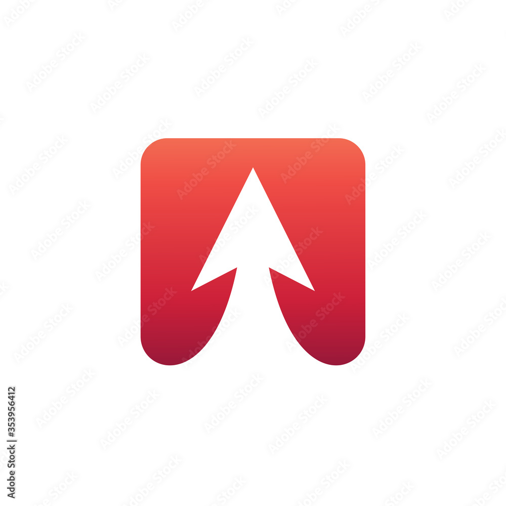 Arrow in square logo design Arrow in square logo design