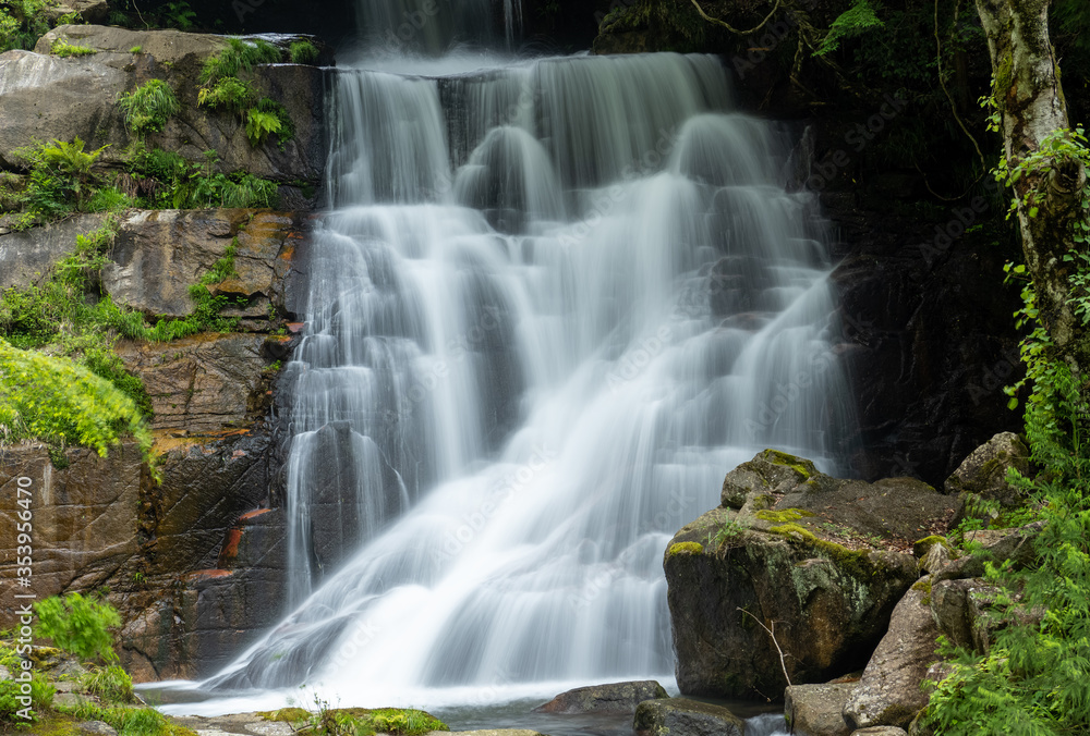 Obraz premium 滝 広島県加計町 深山峡 水の流れ