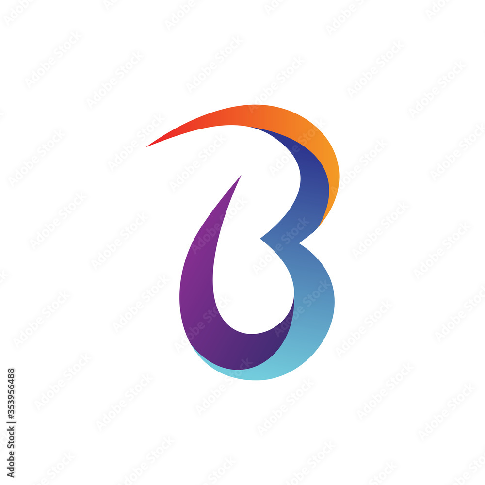 Colorful letter b logo design